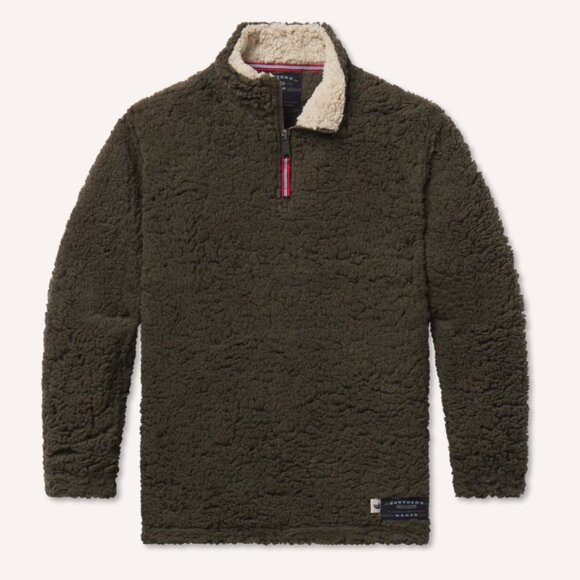 Brown Sherpa Quarter Zip | 1/4 Zip | Pullover - Picture 1 of 3